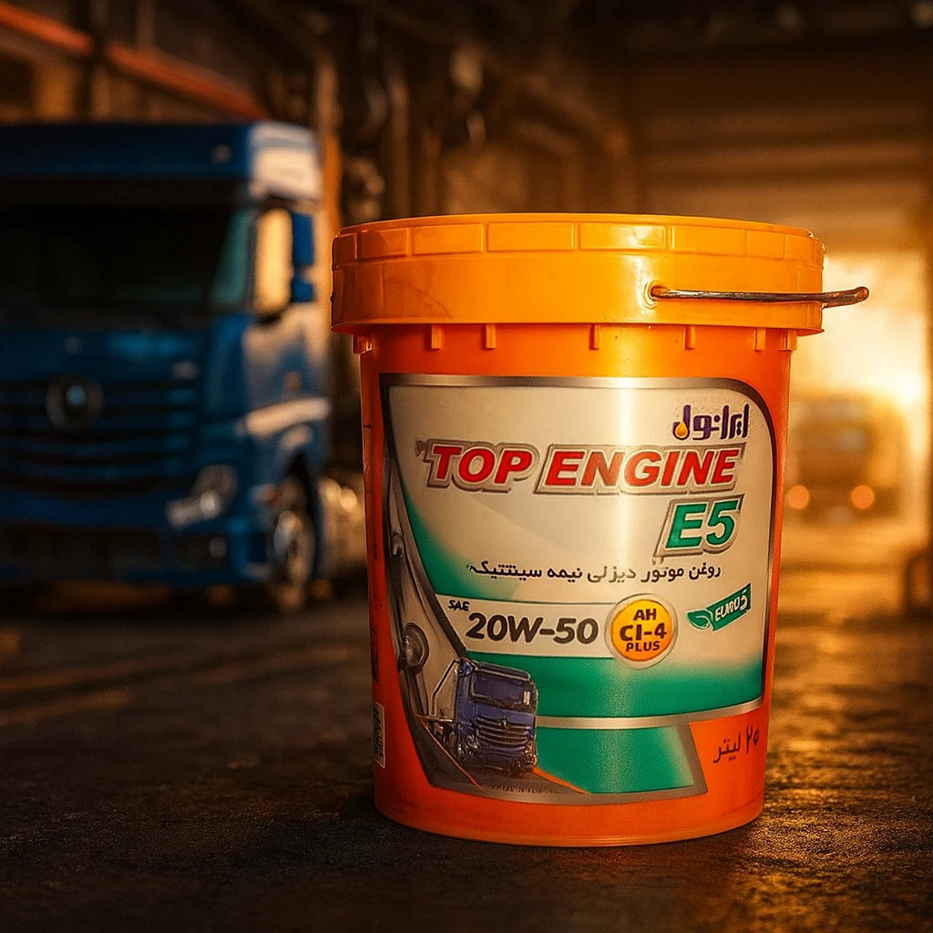 5092a684-c3e9-42bf-8af6-947ea3b1fab6 روغن موتور دیزلی 20/50 Top Engine E5 ایرانول - Image 1